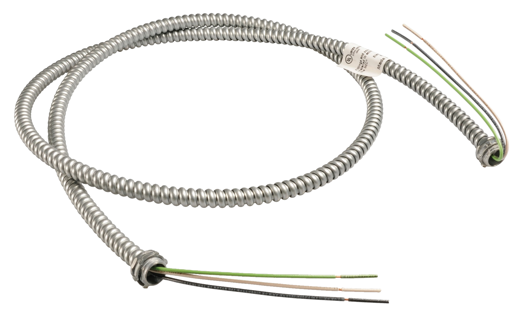 Fixture Whip 6ft 18/3 Solid Steel Snap-In