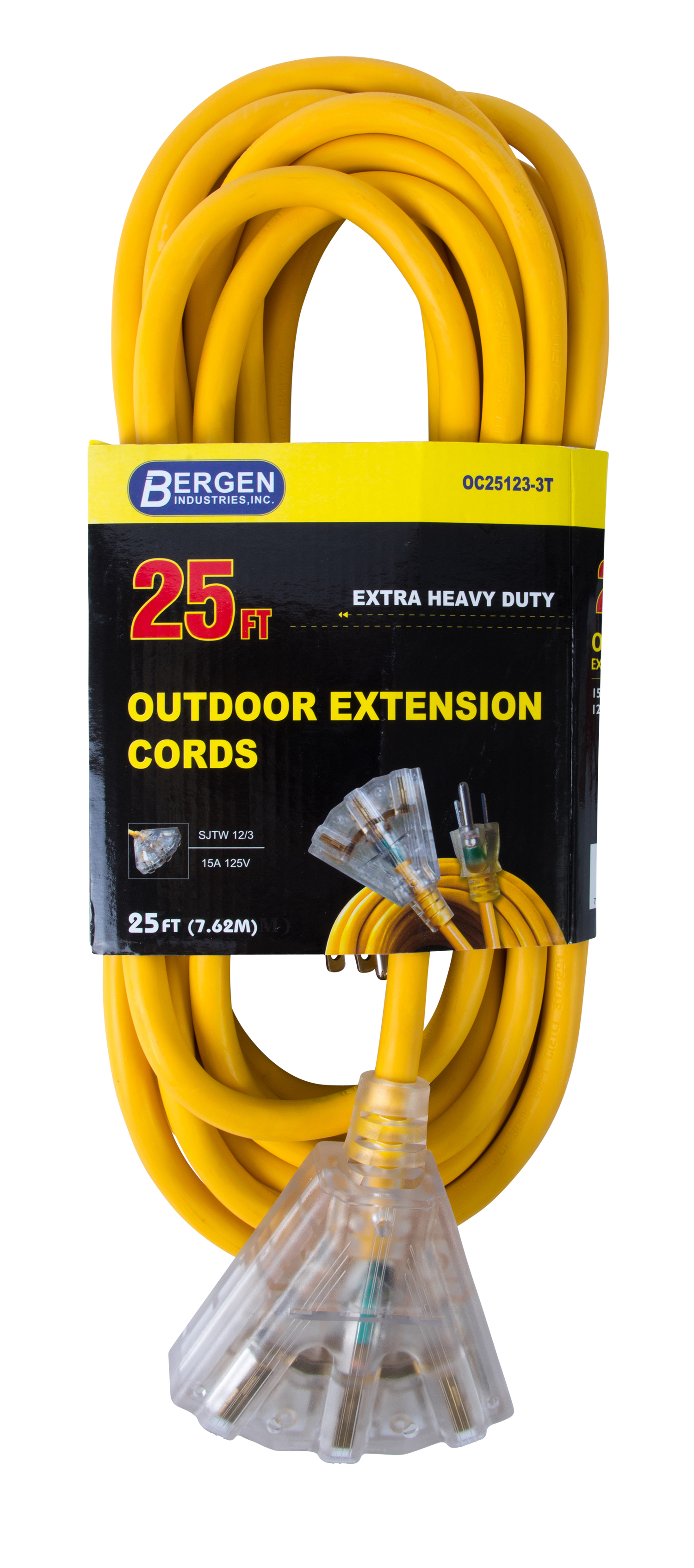 928506-7 LumaPro 25 ft. Extension Cord Reel; 125 VAC; Yellow Reel Color