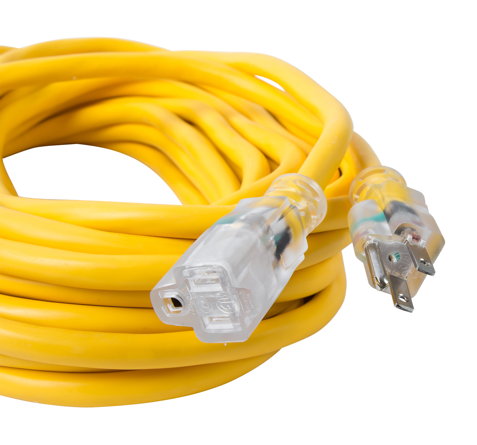 Extension Cord 50ft SJTW Yellow 12/3 Lighted End