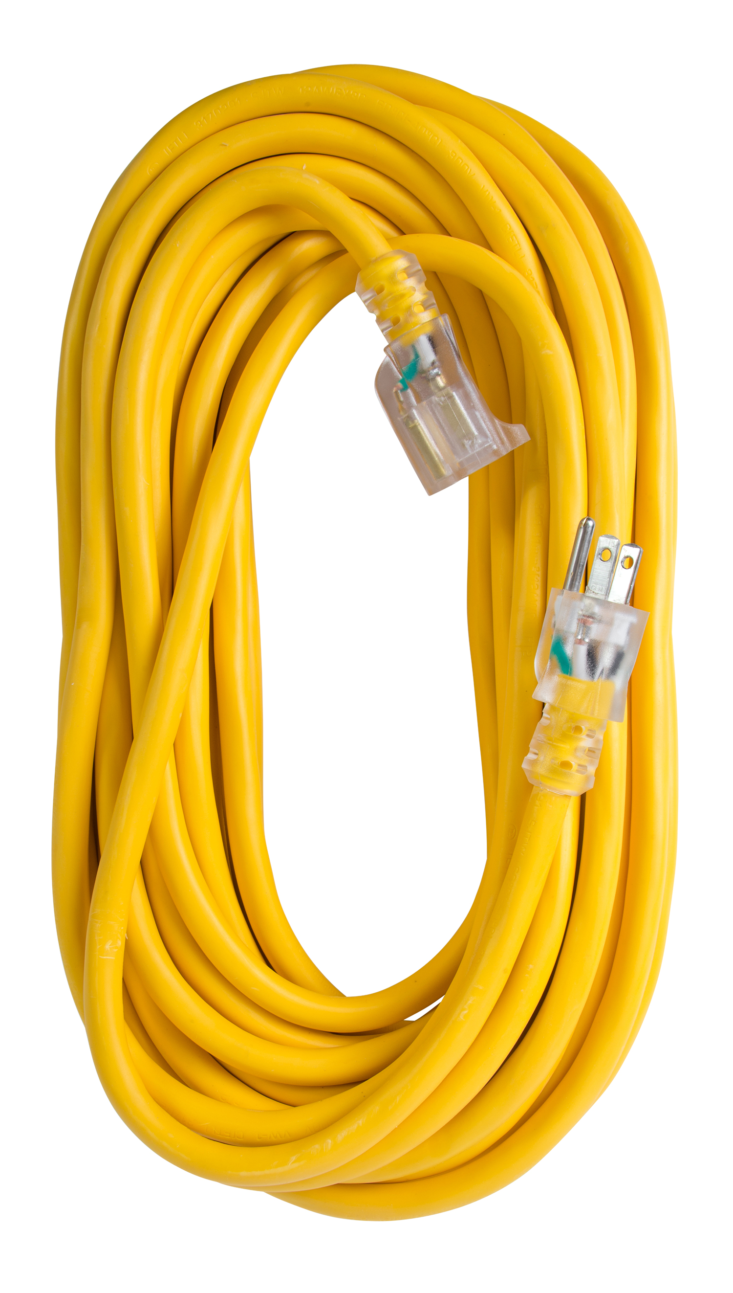 Extension Cord 50ft SJTW Yellow 12/3 Lighted End