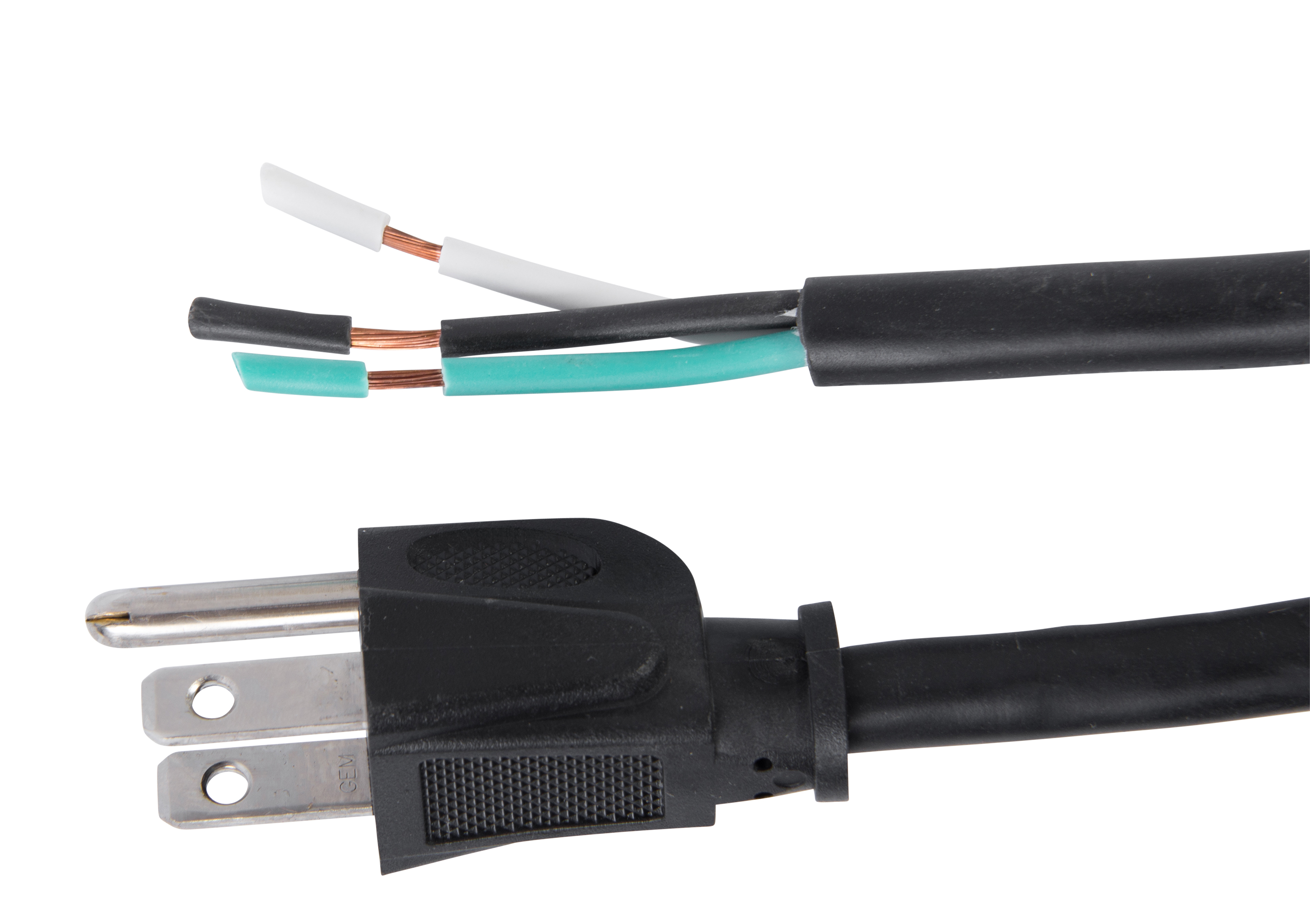 Power Supply SJTW Black 6ft 14/3 15A Straight Plug