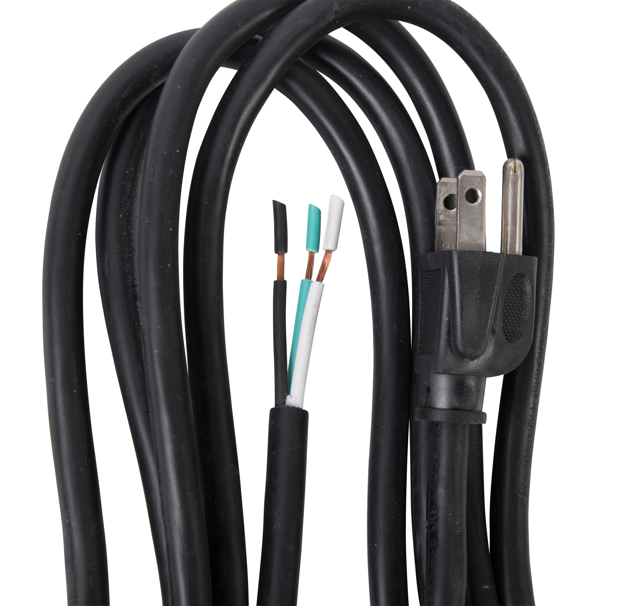 Power Supply SJTW Black 9ft 14/3 15A Straight Plug